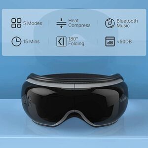 NWT RENPHO Eye massager with Heat Bluetooth Music, color:‎ black